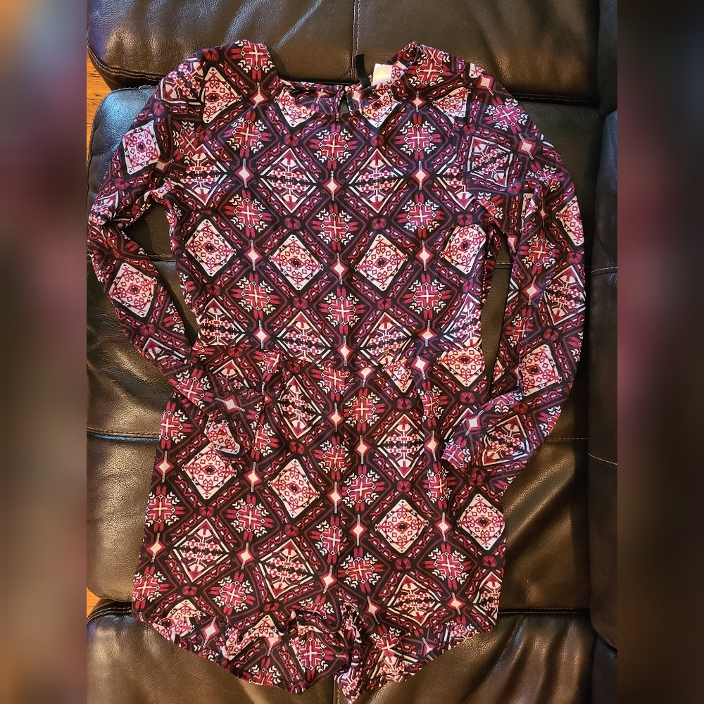 Long sleeve sheer romper